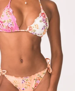 Embroidered Lettuce Edge Tri Top*PQ Swim Hot