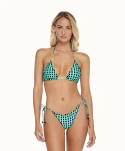 Gingham Drift Lettuce Edge Tri Top (FINAL SALE)*PQ Swim Best Sale