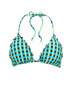 Gingham Drift Lettuce Edge Tri Top (FINAL SALE)*PQ Swim Best Sale