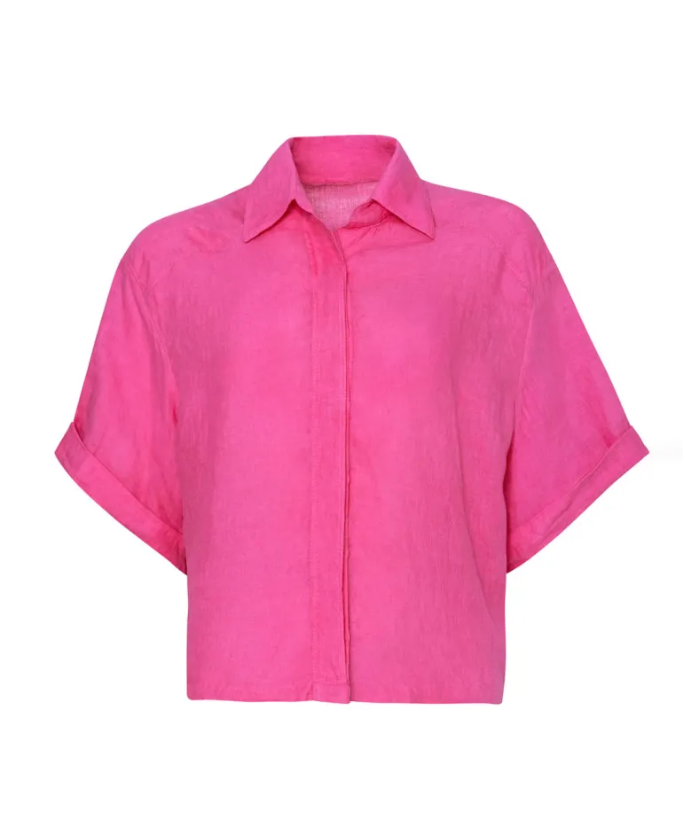 Hot Pink Linen Top*PQ Swim New