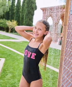 Kids Black Pier Love One Piece*PQ Swim Flash Sale