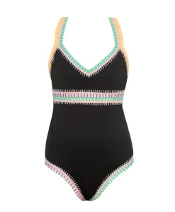 Kids Black Pier Rainbow Embroidered One Piece*PQ Swim Fashion