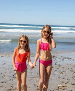 Kids Cosmo Pink Belted Knot One Piece*PQ Swim Hot