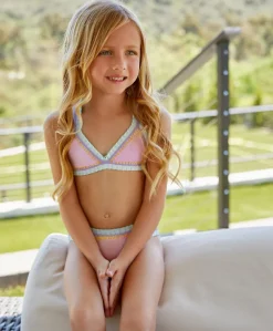 Kids Cotton Candy Tie Dye Rainbow Embroidered Bikini*PQ Swim Clearance