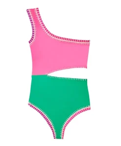 Kids Ireland Rainbow Embroidered Cut Out One Piece (FINAL SALE)*PQ Swim New