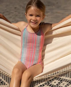 Kids Newport Stripe Ayah Cut Out One Piece (FINAL SALE)*PQ Swim Hot