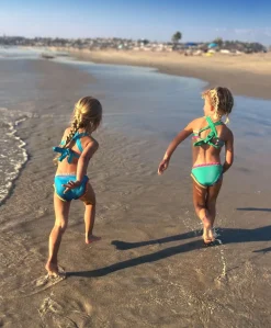 Kids Turquoise Rainbow Embroidered Bikini*PQ Swim New