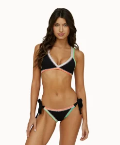 Platinum Black Pearl Crochet-Trim Tie Bottom*PQ Swim Cheap