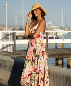 Summer Hibiscus Aaron Long Dress*PQ Swim Clearance