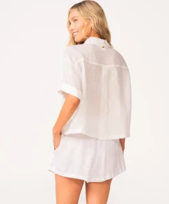Water Lily Amira Linen Short*PQ Swim Outlet