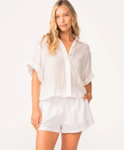 Water Lily Linen Top*PQ Swim Hot