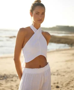 Water Lily Linen Wrap Top*PQ Swim Fashion