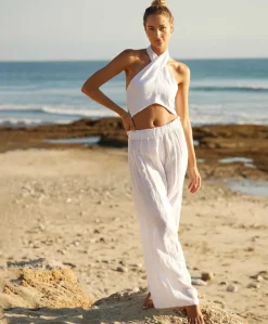 Water Lily Linen Wrap Top*PQ Swim Fashion